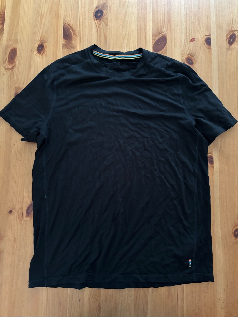 Smartwool Active Performance Shirt Men's Black Merino Blend Crew Neck Size M